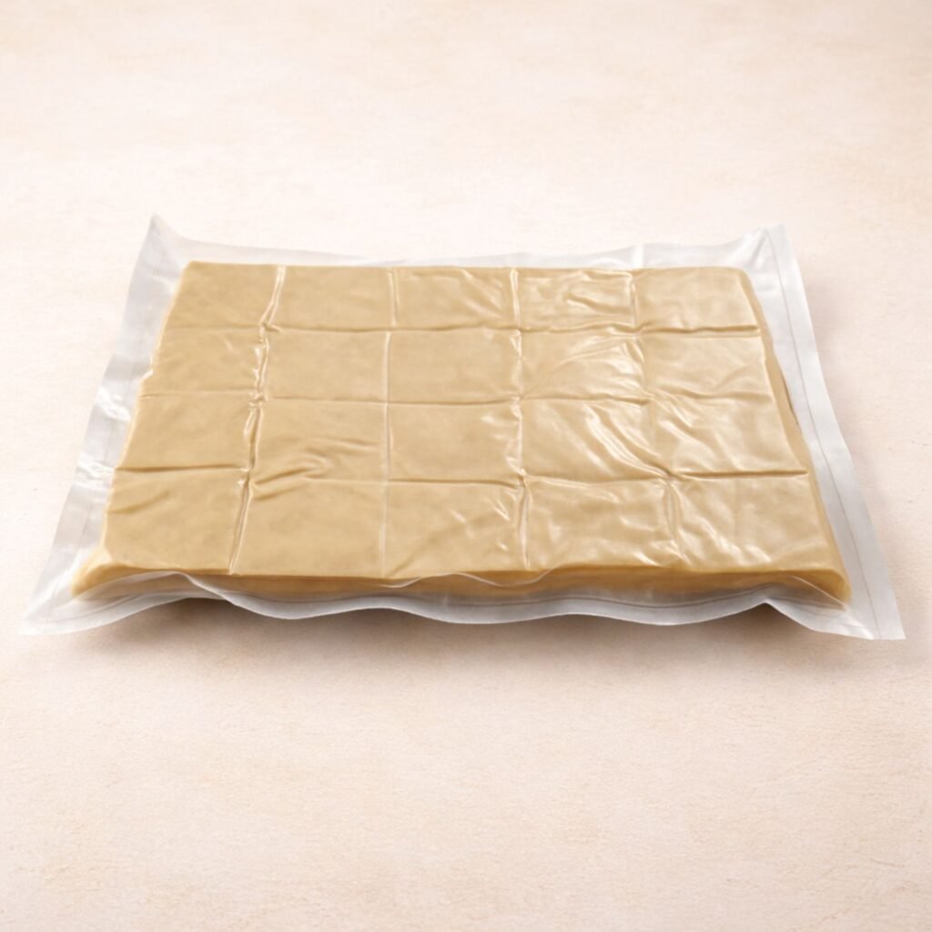 Vacuum sealed Scotcheroo bars packaged flat to lock in freshness before shipping