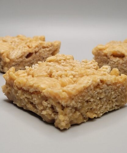 Close-up of a soft and chewy peanut butter bar with a smooth golden texture, easy no-bake dessert made with pantry ingredients, gluten-free peanut butter snack bar for kids and adults, high-protein sweet treat for lunchboxes, parties, or on-the-go snacking.