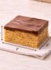 Size reference showing a 2x2 inch Scotcheroo bar with 1 inch height, layered peanut butter cereal base topped with thick chocolate and butterscotch. {{brizy_dc_image_alt imageSrc=